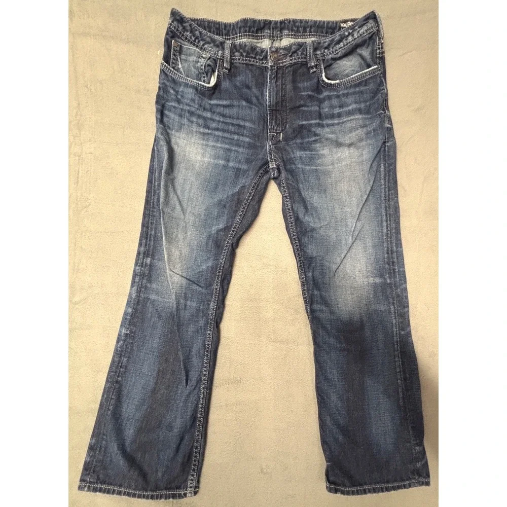 Buffalo David Bitton Driven Straight Fit Men's Jeans 36/30 Distressed Denim